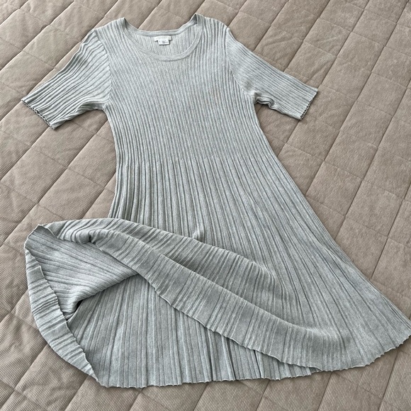 Cooperative Dresses & Skirts - Cooperative Light Gray Ribbed Midi Dress